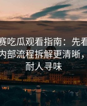 每日大赛吃瓜观看指南：先看复盘结论再看内部流程拆解更清晰，越想越耐人寻味