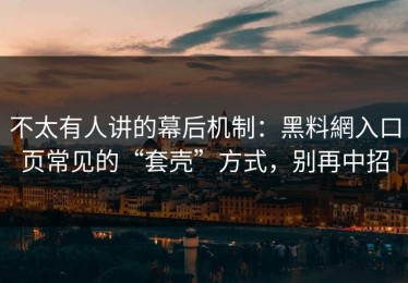 不太有人讲的幕后机制：黑料網入口页常见的“套壳”方式，别再中招
