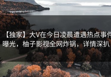 【独家】大V在今日凌晨遭遇热点事件曝光，柚子影视全网炸锅，详情深扒