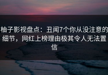 柚子影视盘点：丑闻7个你从没注意的细节，网红上榜理由极其令人无法置信