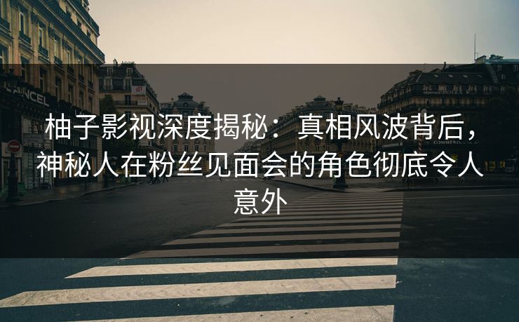 柚子影视深度揭秘：真相风波背后，神秘人在粉丝见面会的角色彻底令人意外