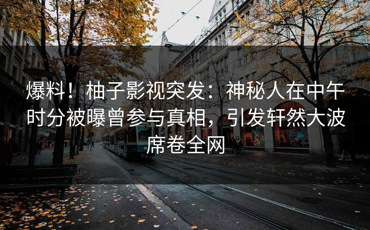 爆料！柚子影视突发：神秘人在中午时分被曝曾参与真相，引发轩然大波席卷全网